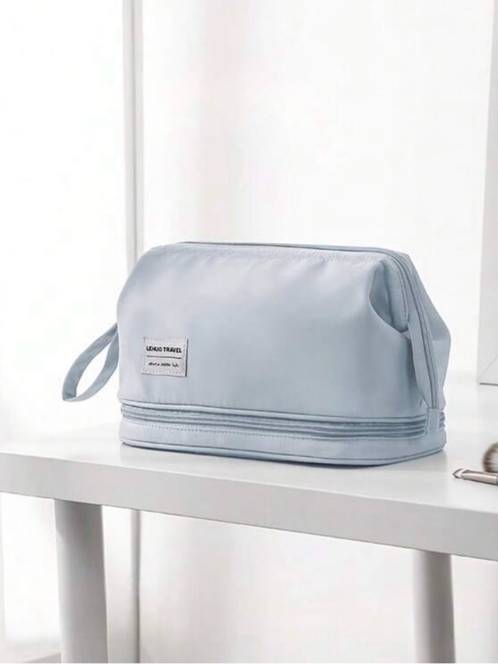NEW Large Water Proof Light Blue Travel Toiletry Bag
